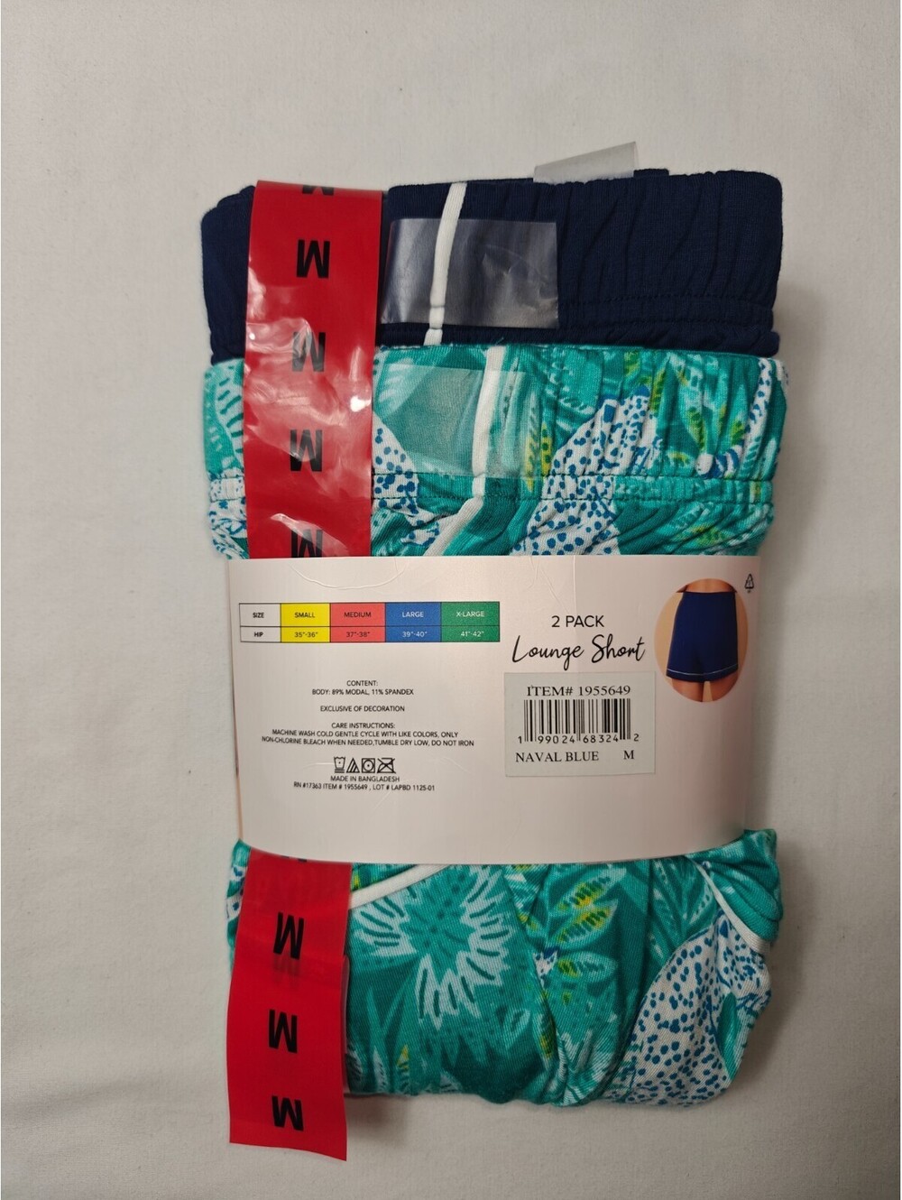 Room Service 2-Pack Floral Lounge Sleep Shorts Drawstring Pockets Piping M